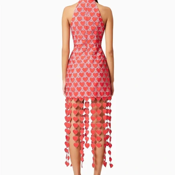 Elliat Elegant Red Heart Dress Anthropologie - Picture 5 of 8